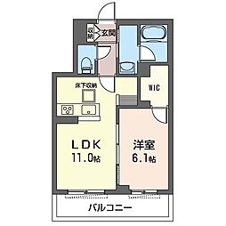 プラッツ長後 1LDKの間取図画像