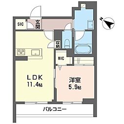 ミア・カーサ スール 1LDKの間取図画像