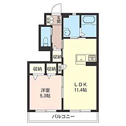 ジョリー宮下 1LDKの間取図画像