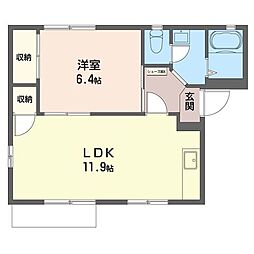 サンハイム楓2 1LDKの間取図画像