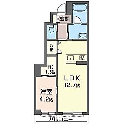 ヴィラフェリーチェ2 1LDKの間取図画像
