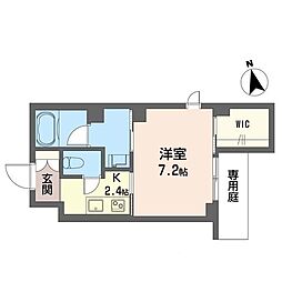 シャーメゾン　桜 1階1Kの間取り