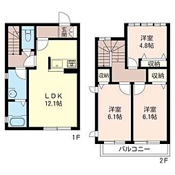 シャーメゾン元郷B 3LDKの間取図画像