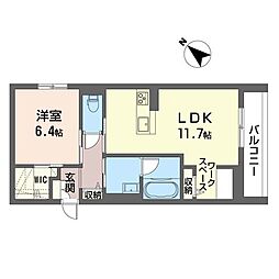 サントリナ 3階1LDKの間取り