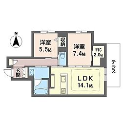 ViaStage 2LDKの間取図画像