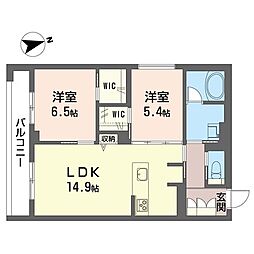 ソフィーガーデン 2LDKの間取図画像