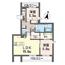スピラーレ・モンス 2LDKの間取図画像