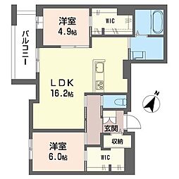 リリーフィア 2LDKの間取図画像