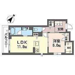 グランリビオ浦和美園 1LDKの間取図画像