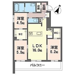 リリーフィア 3LDKの間取図画像