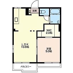 アネックスゴールドA棟 1LDKの間取図画像