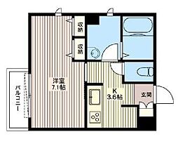 Cachette高砂 1Kの間取図画像