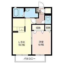 プライムメイトA 1LDKの間取図画像