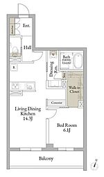 Ｒｅｌａｆｏｒｔ中野富士見町 3階1LDKの間取り