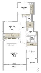 Ｒｅｌａｆｏｒｔ中野富士見町 4階3LDKの間取り