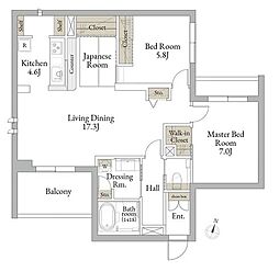 Ｒｅｌａｆｏｒｔ中野富士見町 2階2LDKの間取り