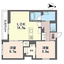SOUTHPALACE 2LDKの間取図画像