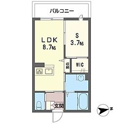 ルチル・1 1LDKの間取図画像