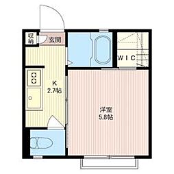 Ｏｒａｎｇｅ　Ｈｏｕｓｅ 1階1Kの間取り