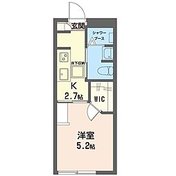 メゾンK 1Kの間取図画像