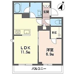 藤沢市亀井野2丁目マンション 1LDKの間取図画像