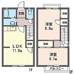 サンテラスなでしこ 2LDKの間取図画像