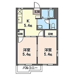 メゾンF 2Kの間取図画像