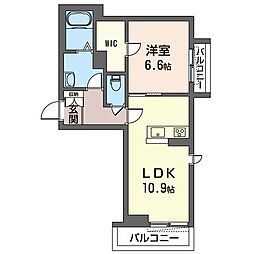 エミネンス 1LDKの間取図画像