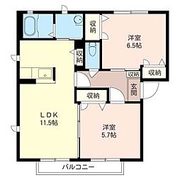 アネックス2 2LDKの間取図画像
