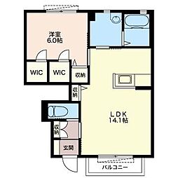 フォレナ 1LDKの間取図画像