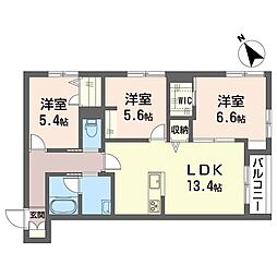 メゾン ド ドラコ 3LDKの間取図画像
