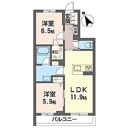 Raffine 2LDKの間取図画像