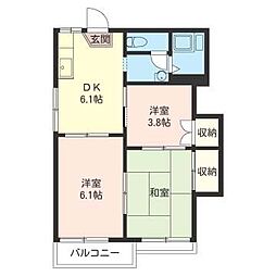 メゾン・ソフィアB 3DKの間取図画像