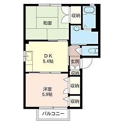メゾンシャルム 1LDKの間取図画像