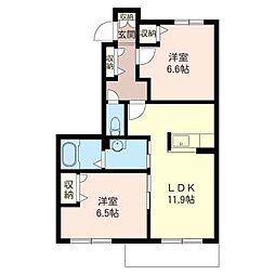 FAB4A 2LDKの間取図画像