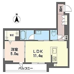 クラリエール 1LDKの間取図画像