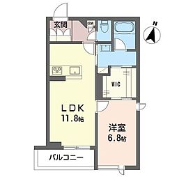 シャーメゾン桜木町 1LDKの間取図画像