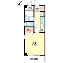 第2正松ビル 1階1Kの間取り