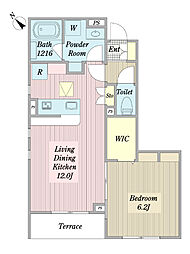 （仮称）幕張町4丁目計画新築工事 1階1LDKの間取り