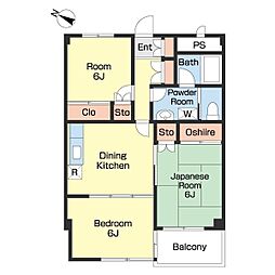 メゾン・ルーヴル 4階3DKの間取り