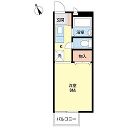 メゾン・ドゥ・ジュネス 1Kの間取図画像