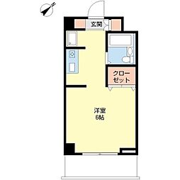 サントコア幕張本郷 1Kの間取図画像