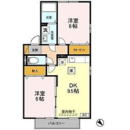 ロジュマン マエバラＤＥＦ 1階2DKの間取り