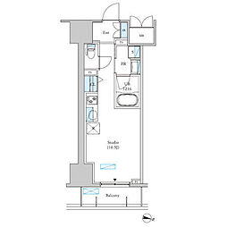 ロイジェントパークス千葉中央 ワンルームの間取図画像