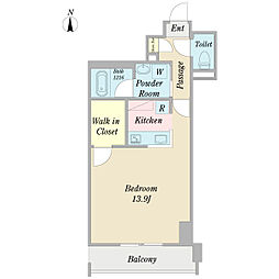 メゾン・ド・ヴェール ワンルームの間取図画像