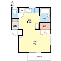 ウエストサイドG・2 1DKの間取図画像