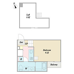 ステラート 1Kの間取図画像