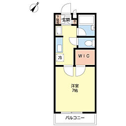 ソレアード 1Kの間取図画像