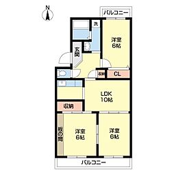 パームスコート 3LDKの間取図画像