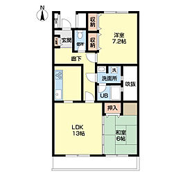 ファミーユ金井 1階2LDKの間取り